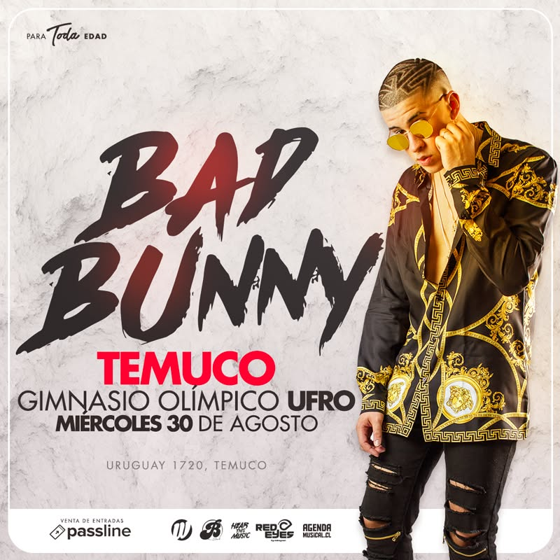 fotohistoriacl's tweet photo. Primer concierto de Bad Bunny en Chile se realizó en Temuco, 2017. Gimnasio Olímpico de la UFRO. https://t.co/i3lZfzSHY2