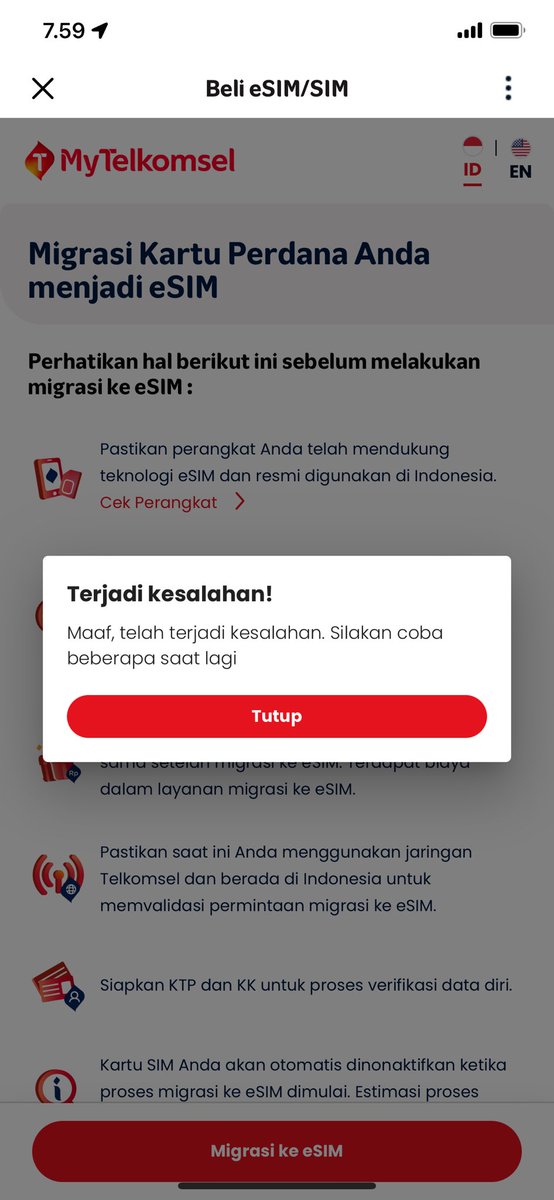 richardRB's tweet photo. @Telkomsel bantuin migrasi esim halo dong soalnya gini terus https://t.co/SA73fp3Gdu