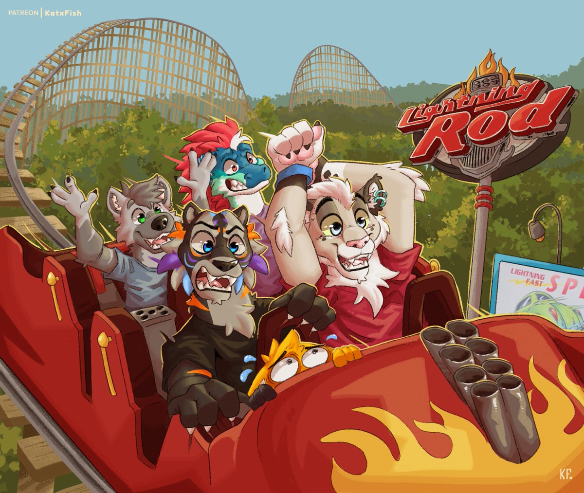 Weekend at Dollywood 🎢 ✨

Reward Commission for Schultz Husky ft <a href="/EntkoCrocoDino/">Entko CrocoDino 🐊</a> and <a href="/BillOfBoard/">Billboard</a> ✨

If u want a drawing like this, you are welcome to be part of  "Crazy Katx Lab" Tier 🧪 ✨