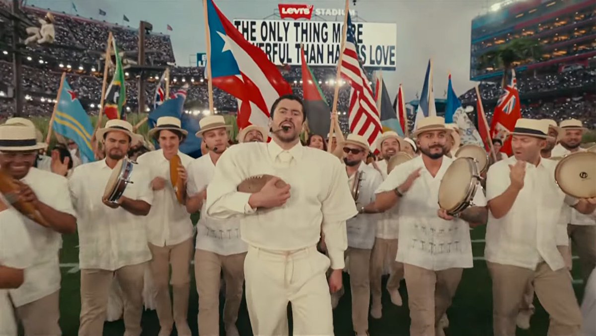 Bad Bunny ends his Super Bowl halftime show with participants in the ...