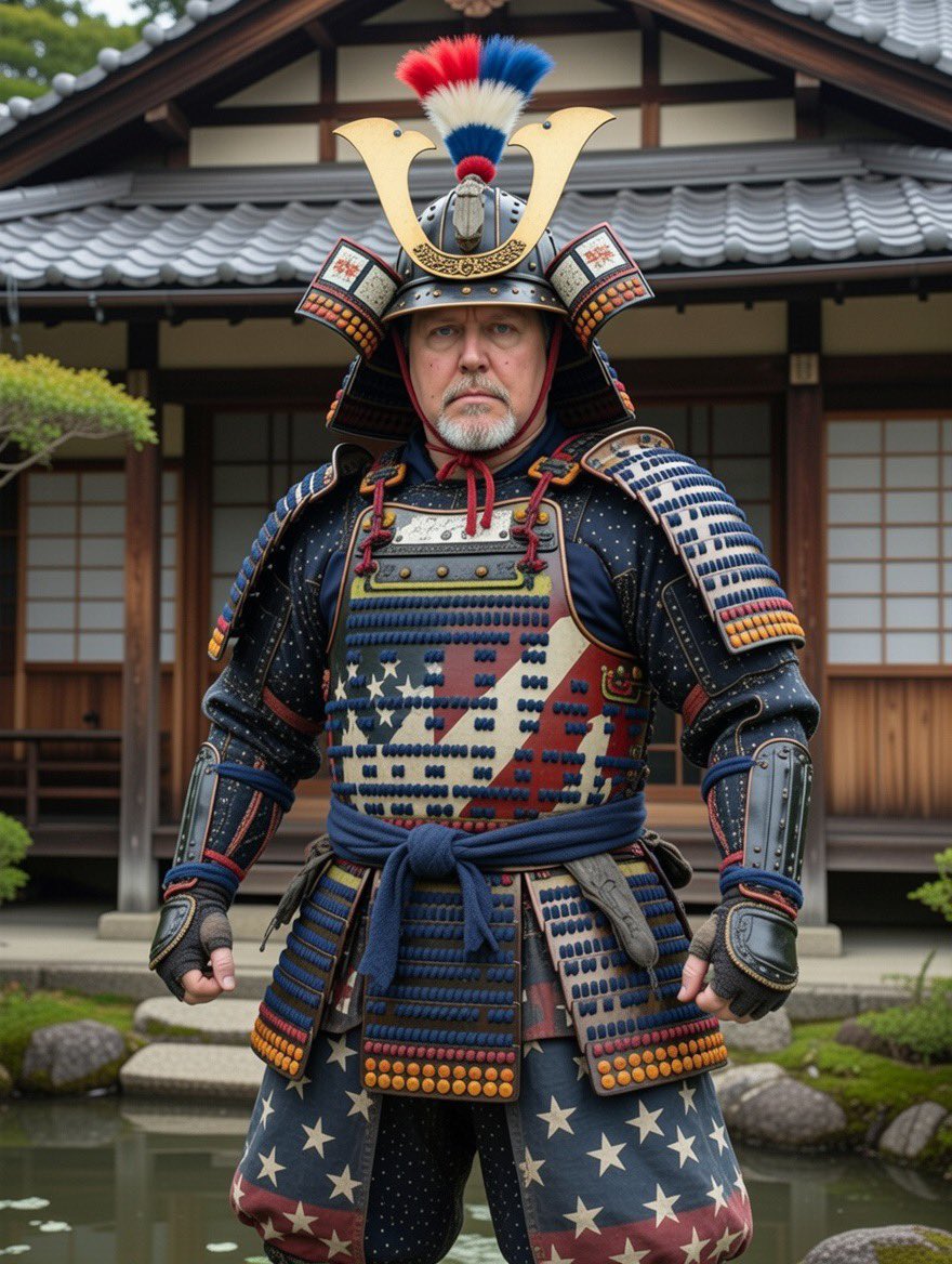 ebradway1874's tweet photo. Logan X Bradway. Samurai Dog. Samurai Dad’s best companion. Ronin on four legs. Zen in the storm. Honor in the bite. No leash. No fear. Just paw and heart. 🇯🇵🗡️🐕 #LoganXBradway #SamuraiDad #BushidoPup #KintsugiCanine https://t.co/Ah8FRrR8v9