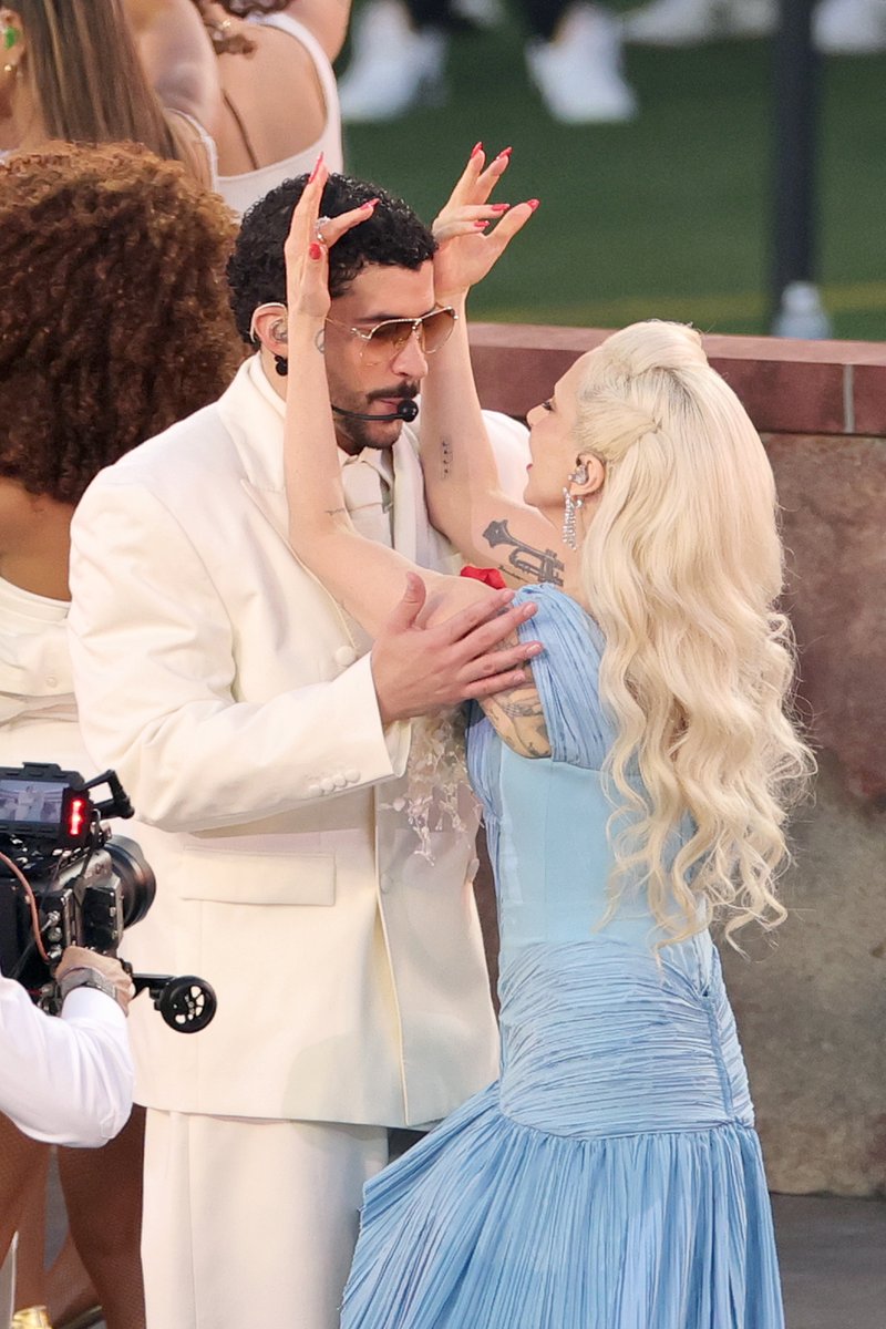 #LadyGaga and #BadBunny at the #SuperBowlLX Halftime Show.