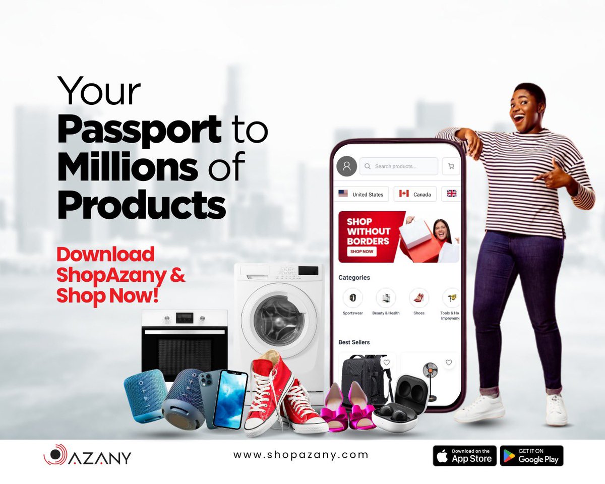 shopazany's tweet image. 🌍 Your passport to millions of products worldwide
Shop without borders with ShopAzany — the world’s marketplace in your pocket
Download now &amp;amp; explore global shopping ⬇️
#ShopAzany #GlobalShopping