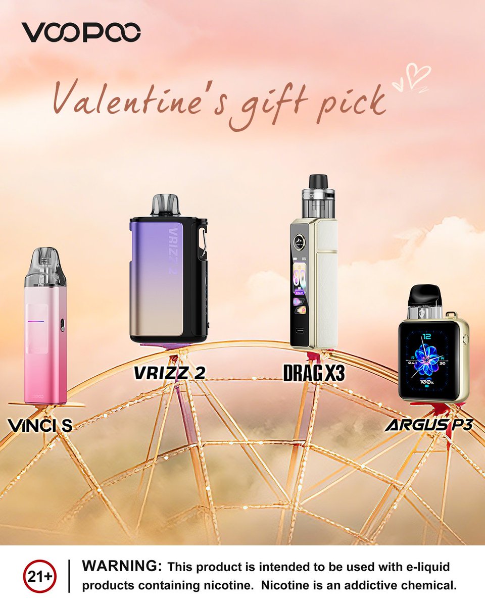 Which one will you choose as your Valentine's Day gift?🔥DRAG、💝 ARGUS 、🎁  VMATE or ✨ VINCI? #voopoo #drag #argus #vmate #vinci