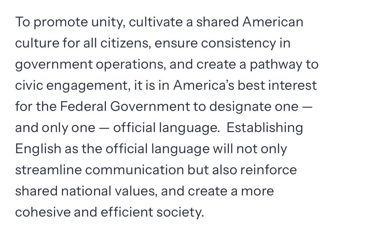 President Trump signing an Executive Order designating English as the official language of the United States last year was a great move that was long overdue.

whitehouse.gov/presidential-a…