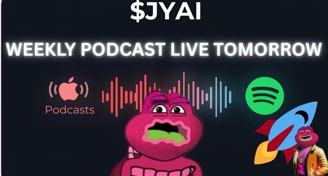 Main Account <a href="/JYAI_JERRY/">JYAI</a> 💥
Video By <a href="/crypto_zacho/">Z</a> 🫡

$JYAI Jerry Weekly Podcast LIVE tmrw 6AM EST 🐢 Netflix Vibes, Spotify Dr... youtu.be/dHTL2BaRJMs?si… via <a href="/YouTube/">YouTube</a>
