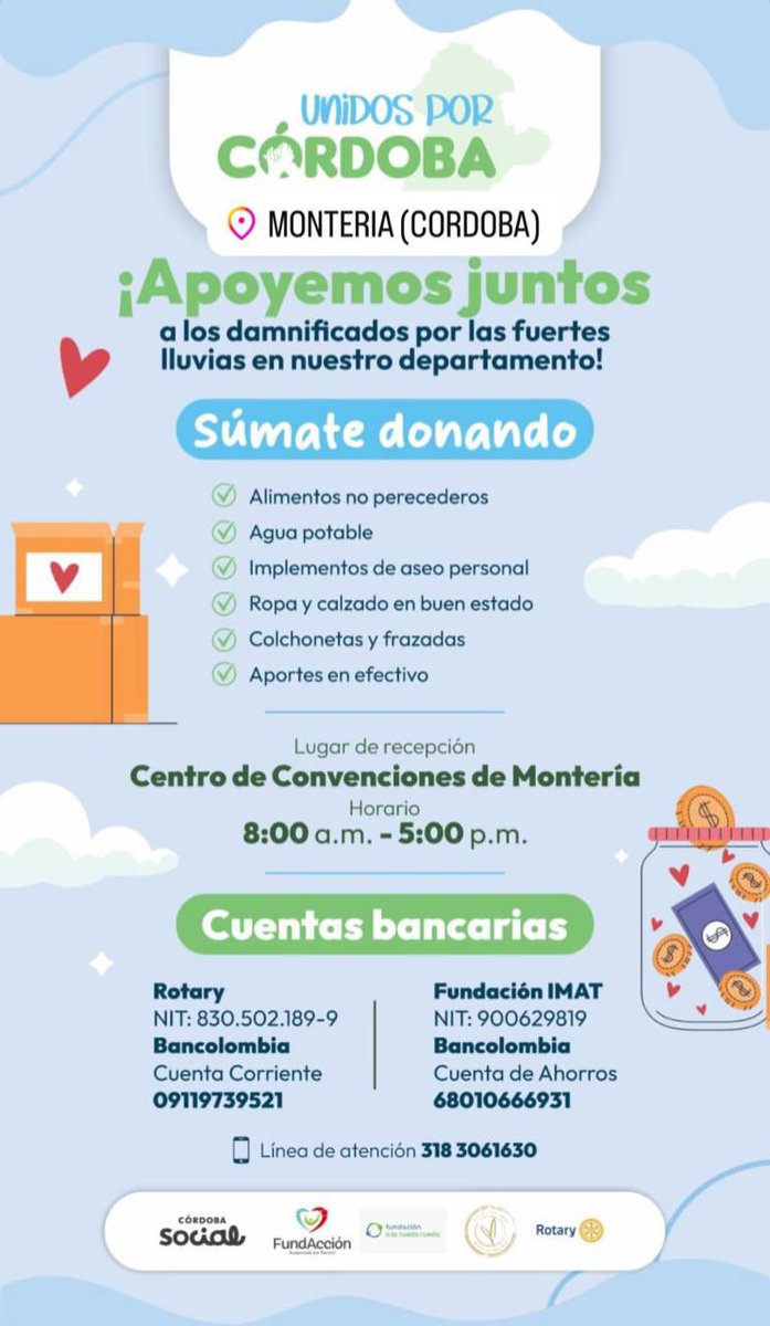 vanegomez0722's tweet photo. 🚨 SOS Córdoba, Colombia 🚨Las inundaciones han dejado a muchas familias sin hogar, sin alimentos y en una situación muy difícil. Detrás de cada calle anegada hay niños, abuelos y madres que esperan una mano solidaria 🤲❤️.
Este es un llamado a todos https://t.co/jWt5Eptzwb