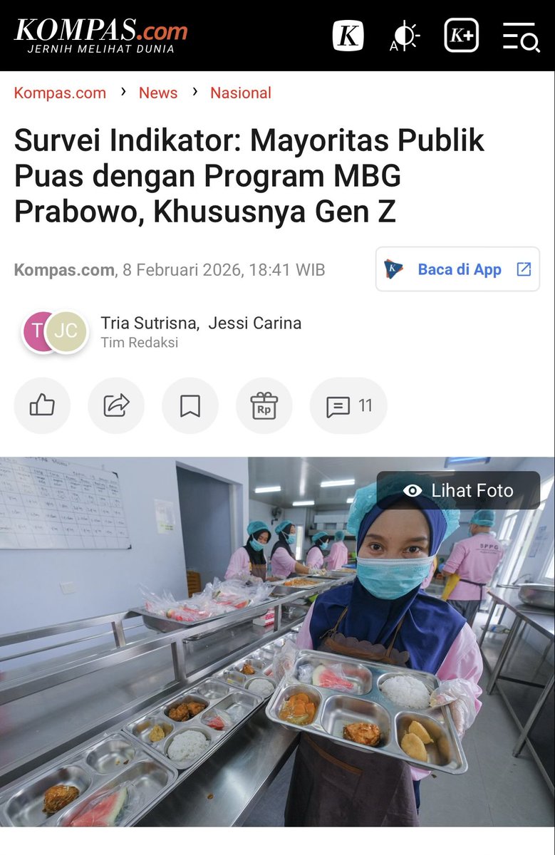 bangherwin's tweet image. Kalau objek survei kepuasan MBG itu Gen Z, ya hasilnya otomatis bias.
Mayoritas Gen Z belum punya anak, bukan penerima langsung manfaat program.

Jadi mereka puas terhadap apa?
Poster?
Narasi?
Janji di timeline?

Kekacauan dapur, distribusi amburadul, kualitas makanan, itu…