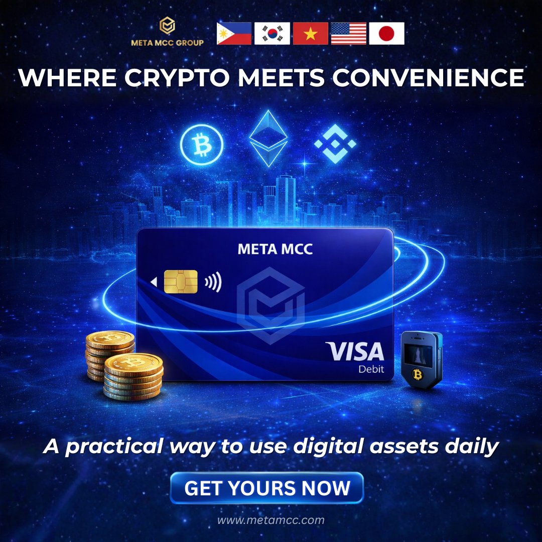MetaCardNetwork's tweet photo. Crypto shouldn’t stay digital only. ⛔
Turn your holdings into something you can actually use—online, in-store, or on the go. 🙌💫
𝗥𝗲𝗴𝗶𝘀𝘁𝗲𝗿 𝗡𝗼𝘄 🔗 https://t.co/wd779la1Zi
Join our Community 🔗 https://t.co/m91hxdtm2U
#MetaMCC #VisaDebit #CryptoPayments #GlobalSpend https://t.co/EWEkd6MtzT
