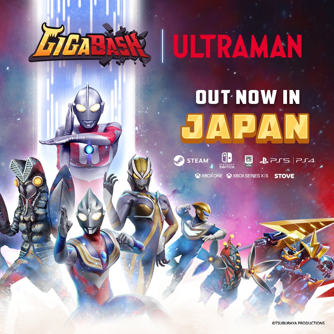 The Ultraman DLC is finally available in Japan! 🤜💥 Unlock Ultraman, Ultraman Tiga, Alien Baltan, and Camearra in the #GigaBash arena NOW!  
#PassionRepublicGames #GigaBash #Ultraman #Japan