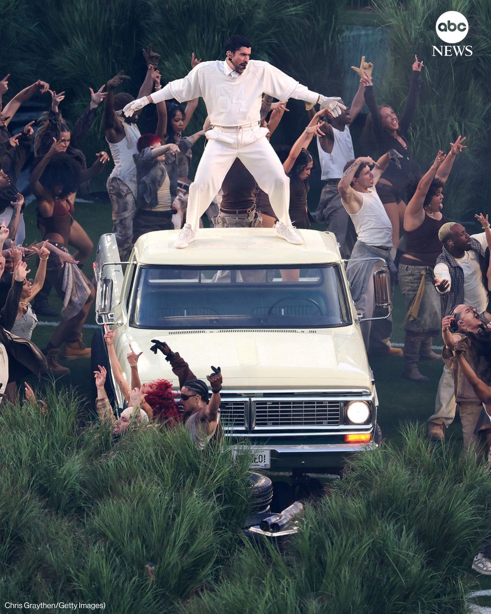 ABC's tweet image. Bad Bunny delivered a stand-out performance at the halftime show on Sunday, paying homage to his Latin heritage and roots.  
 
The Grammy-winning global sensation brought his Puerto Rican culture to Levi Stadium in Santa Clara, California, along with a collection of his hit…