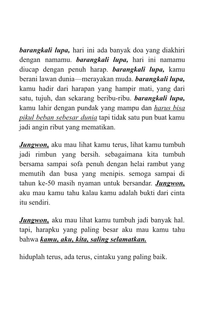 sunrisecret's tweet image. barangkali lupa, hari ini dunia punya kamu.

#사랑이란_꽃말처럼_정원을_가득채워
#23WONdrousSeasons