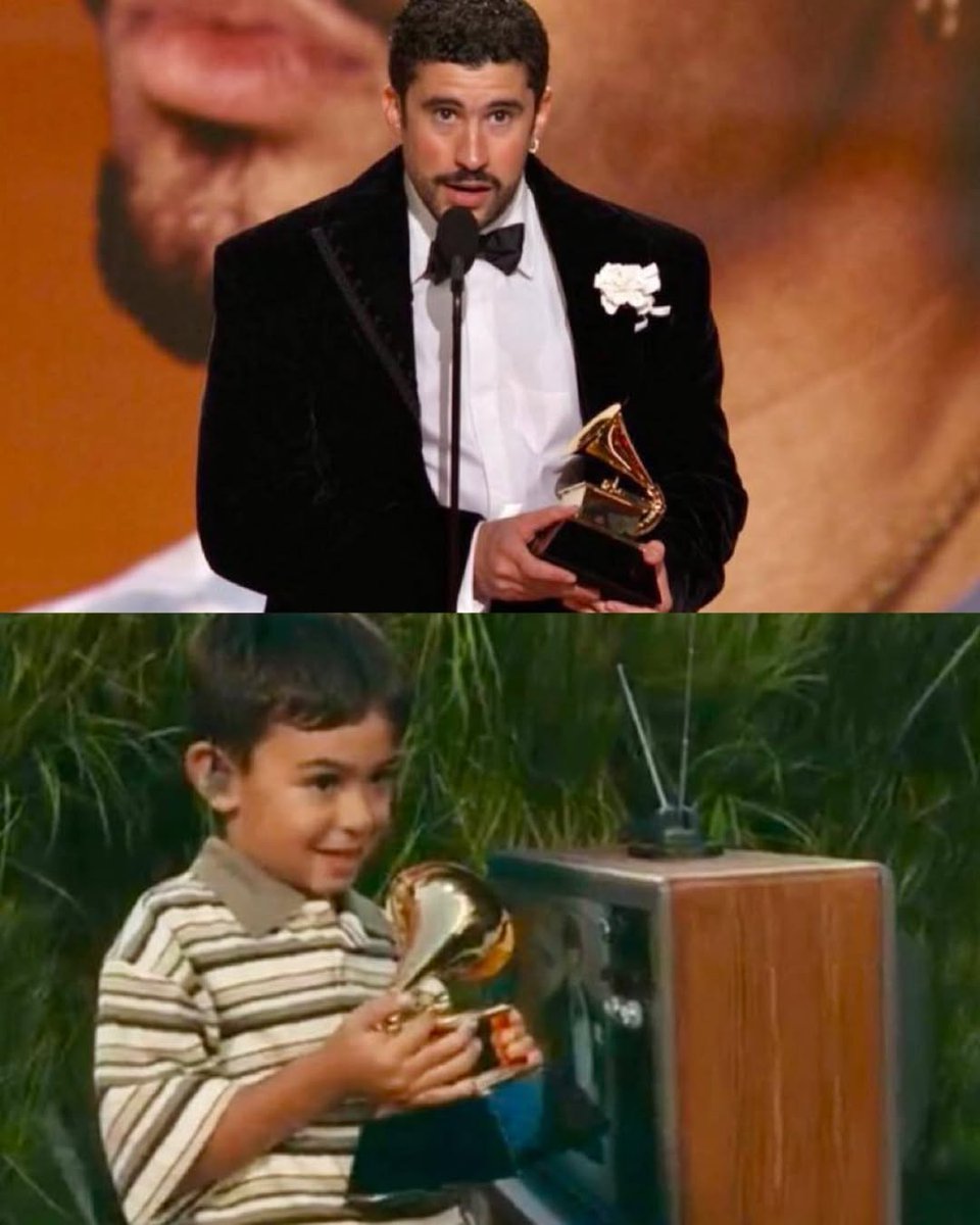 MrLinkEc's tweet photo. El Momento Épico del Show de Medio Tiempo es cuando #BadBunny le entrega el #GRAMMY a su versión de niño.

Muy Bacan!! https://t.co/sM38zyjV1Z