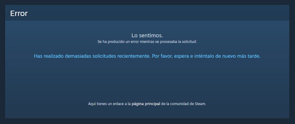 A alguien más le sale este error en Steam? Llevo un mes así...