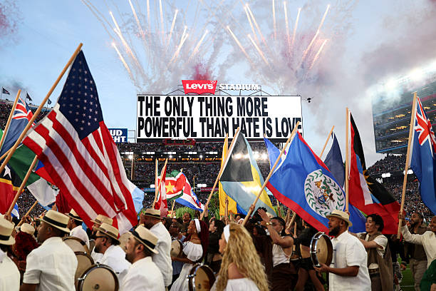 Stunning photo from Bad Bunny's Halftime performance. They will not steal our love or joy from eachother. Ever.