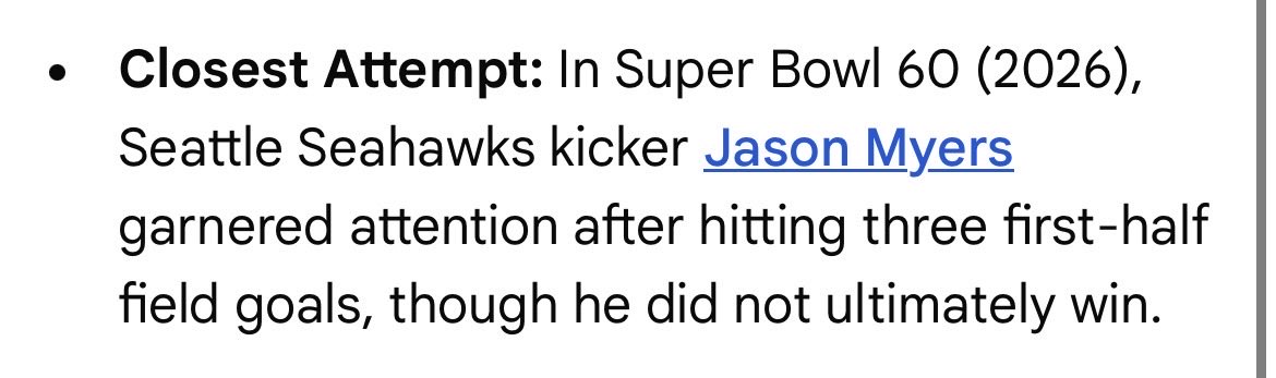 Just googled has a kicker ever been named Super Bowl MVP only to stumble upon the script wtf