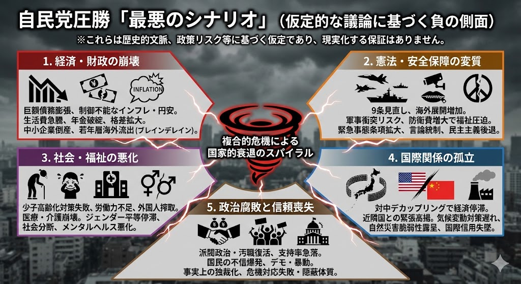 kazu_uracorona's tweet image. 日本憲法改正と自民党圧勝のリスク

この文書は、憲法改正と自民党が選挙で大勝した場合の懸念点をまとめたものです。
主なリスクを分かりやすく説明します。

憲法改正の主なリスク
1.…