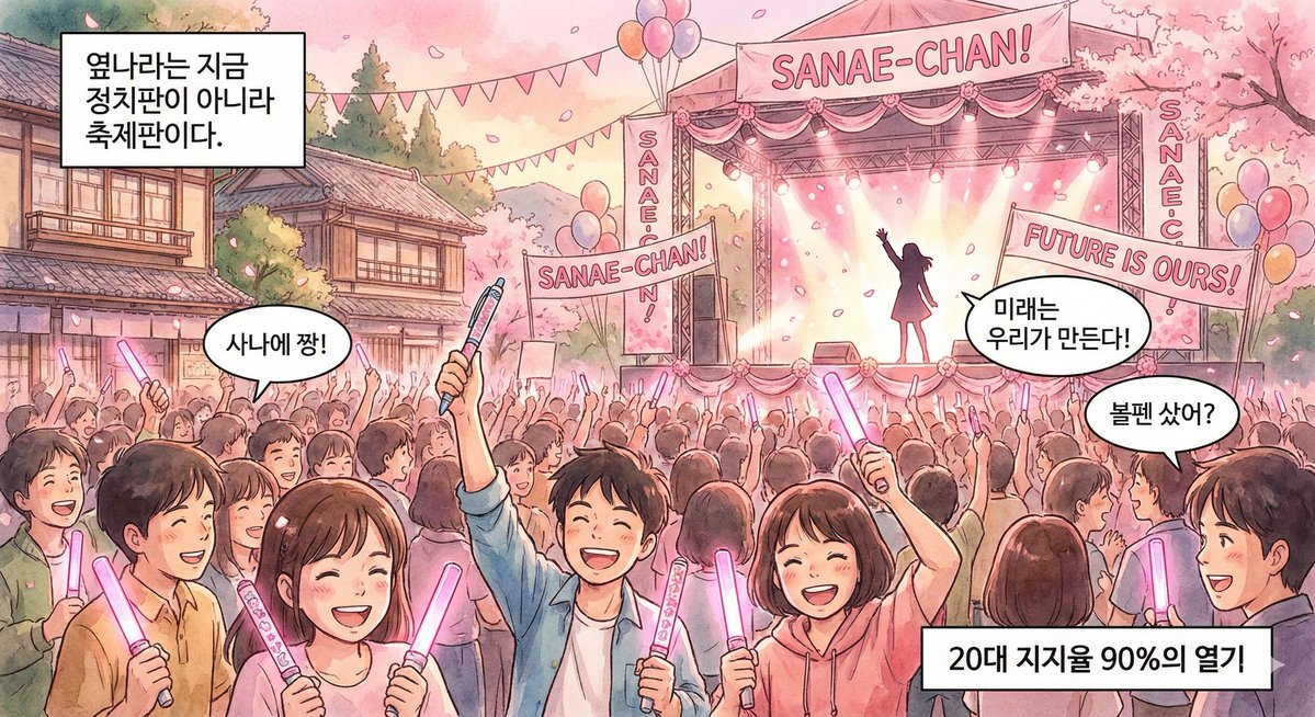 egoseek1's tweet image. 일본 소식 보는데 현타 제대로 온다. 20대 지지율 90%라니... 🤯
일본은 '분홍 볼펜' 굿즈 사려고 줄을 서는데, 우리는 정치 뉴스 나오면 채널 돌리기 바쁘다.
"미래는 우리 손으로 개척한다"며 웃는 얼굴로 희망을 주는 리더와, 서로 헐뜯으며 혐오만 부추기는 우리네 정치판.
옆나라는 '축제'인데