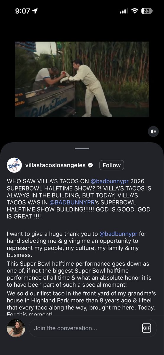 Fun fact: Bad Bunny’s halftime show featured a real business: Villas Tacos in LA