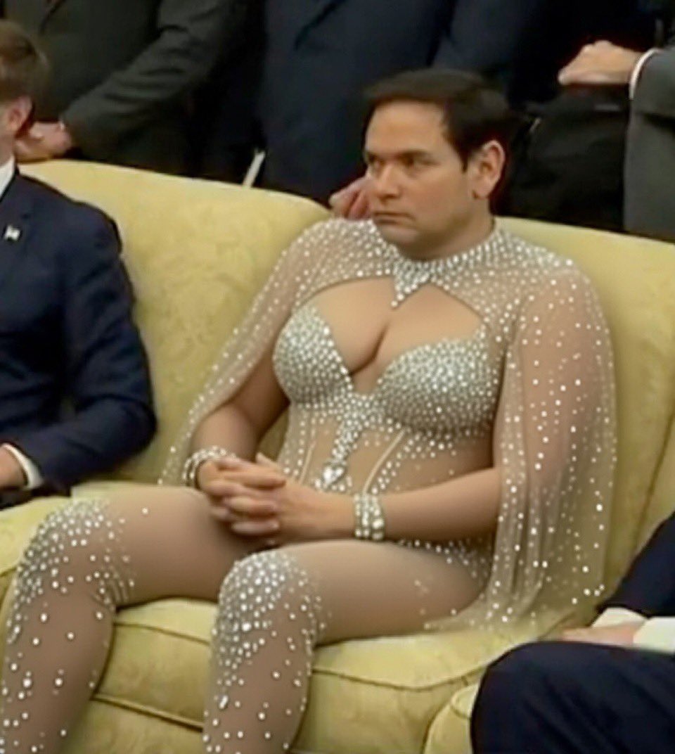 Marco Rubio realizing he has to do next year’s halftime show.