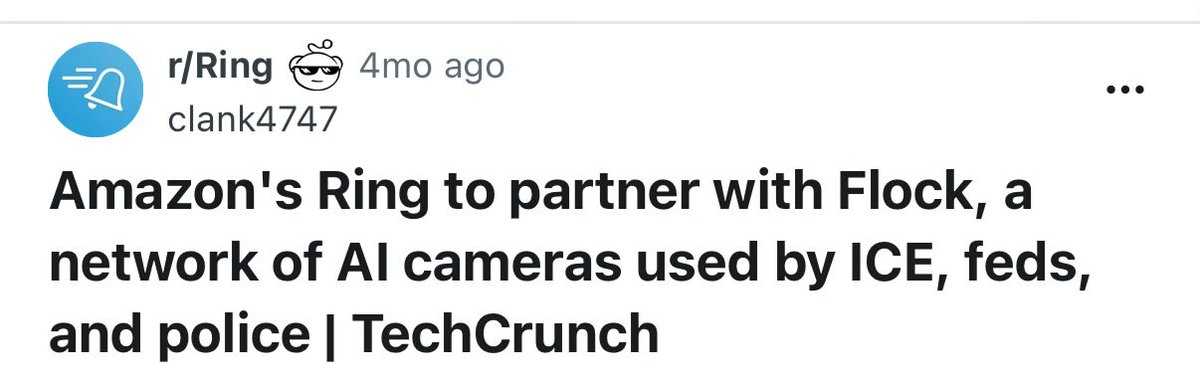 A reminder before you sign up for <a href="/ring/">Ring</a>’s state-sponsored surveillance marketed under the guise of “looking for a lost dog”. 

Please, please, please don’t sign up for that service!
