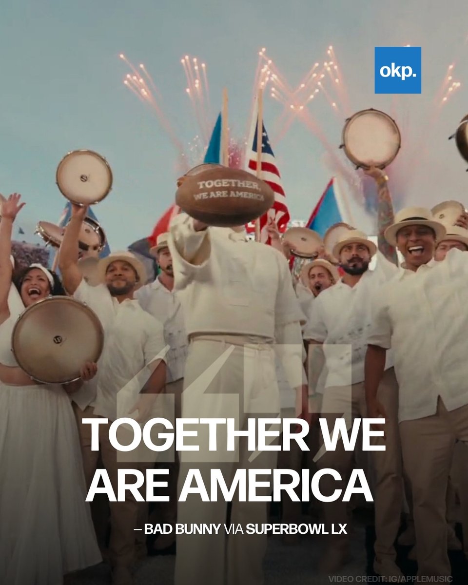 “TOGETHER WE ARE AMERICA” — Bad Bunny via #Superbowl (2026)