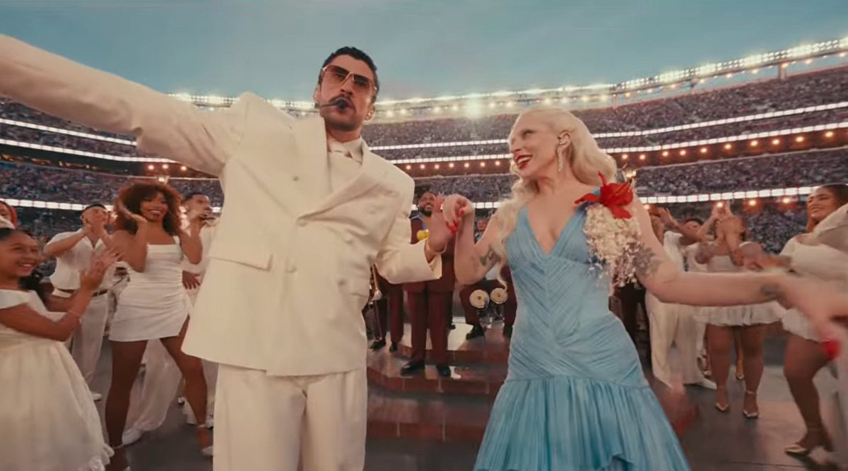 artemxcx's tweet image. Lady Gaga literally just lost a main category Grammy to Bad Bunny, and a week later she’s on stage with him giving Benito nothing but love. She never got that support as a new artist, so she made it her mission to be the one who shows up for the next generation of musicians.