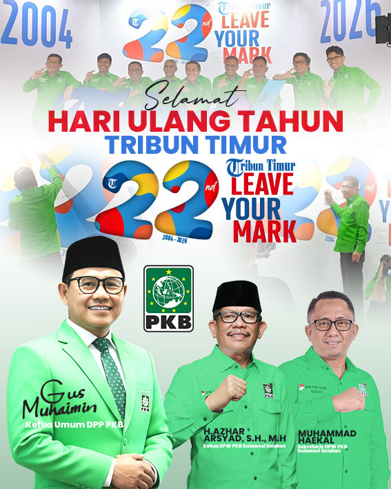 cullank's tweet photo. Selamat Hari Ulang Tahun ke-22 @tribuntimurdotcom 
Semoga di usia ke-22 tahun ini, @tribuntimurdotcom semakin kuat, semakin berpengaruh, dan terus leave your mark dalam setiap peristiwa penting di Sulawesi Selatan dan Indonesia.

Sukses selalu untuk Tribun Timur!
#dpwpkbsulsel https://t.co/DEz8aTQJ1M