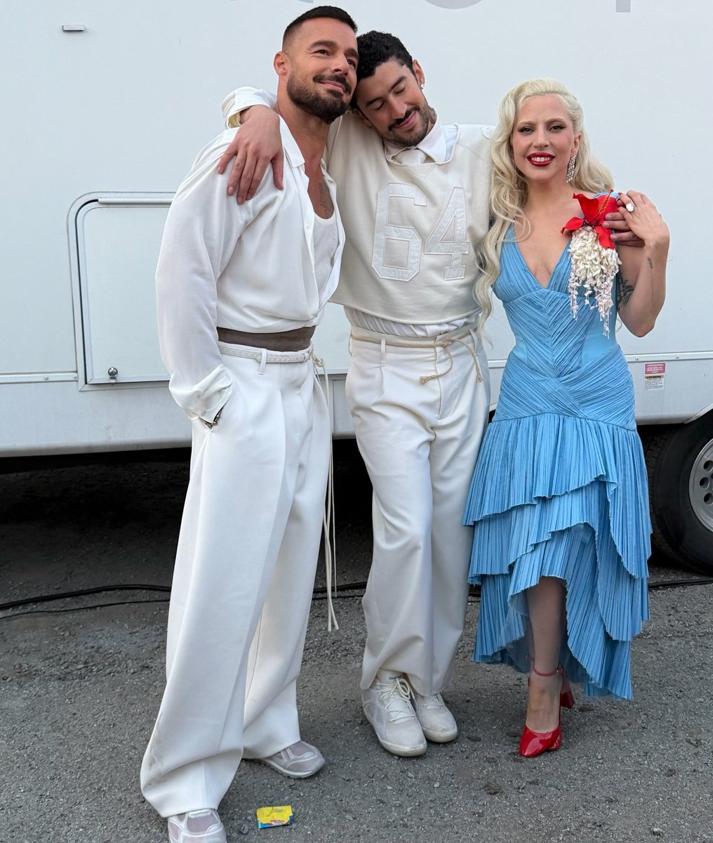 La foto que publicó Ricky Martin junto a Bad Bunny y Lady Gaga después del #SuperBowl
