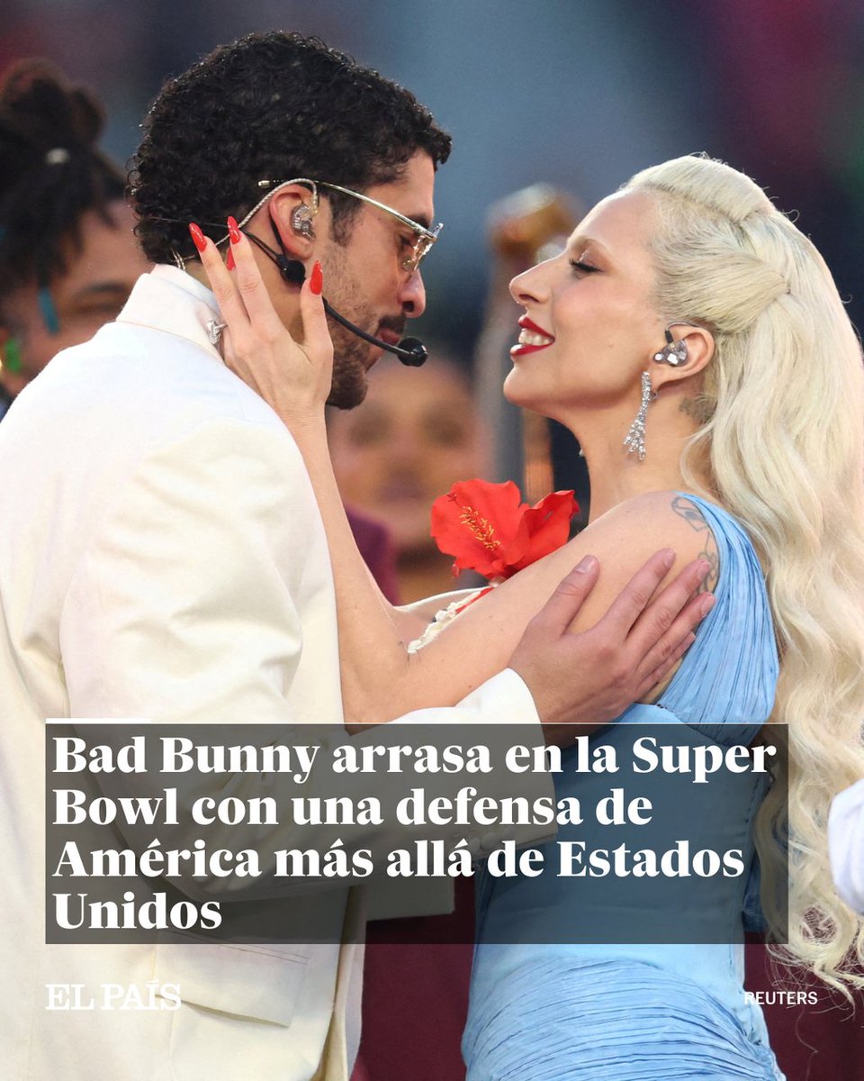 El artista puertorriqueño firma, con la ayuda de Lady Gaga y Ricky Martin, una brillante actuación en el espectáculo del descanso de la final de la NFL más esperado de los últimos tiempos

🔗 elpais.com/us/entretenimi…