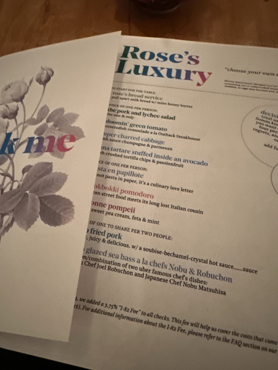 CiaoWashington's tweet photo. A rose is Rose’s Luxury restaurant. Impeccable service and presentation of delicious food, justify Rose’s many years of Michelin stars awards. https://t.co/G8Q7FAL2bs