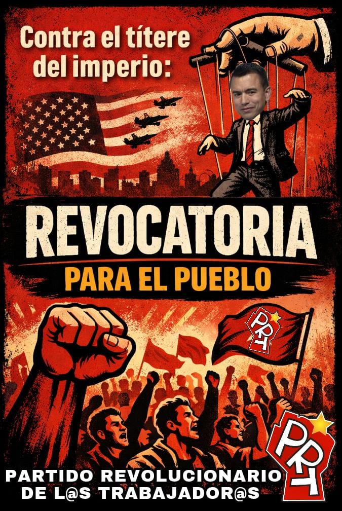 Contra el títere del imperio. 
Entregan la minería y las tierras raras mientras el pueblo muere sin salud y vive secuestrado por la inseguridad.
Venden el territorio, militarizan la pobreza y gobiernan para el capital extranjero.
No es incapacidad: es traición.
#RevocatoriaYa