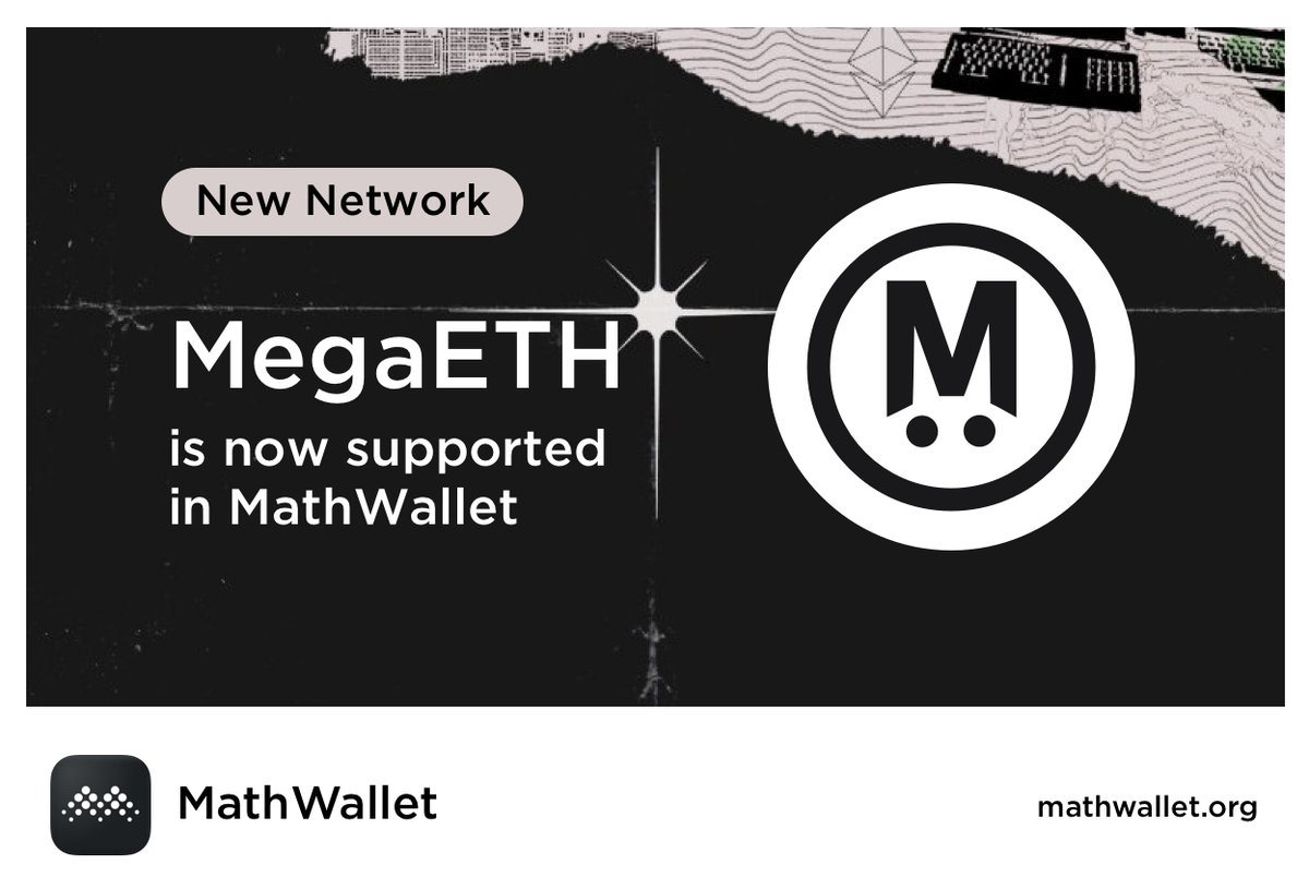 MathWallet_KR's tweet photo. MathWallet이 MegaETH @megaeth 를 지원합니다!

MathWallet을 열고 다음 작업을 수행할 수 있습니다:

❤️ MegaETH로 전환하기
☑️ 지갑 생성 또는 가져오기
📩 전송 및 입금
💪 dApp 이용하기
https://t.co/6e9GX7rTus

#MathWallet https://t.co/4uj42WbhrY