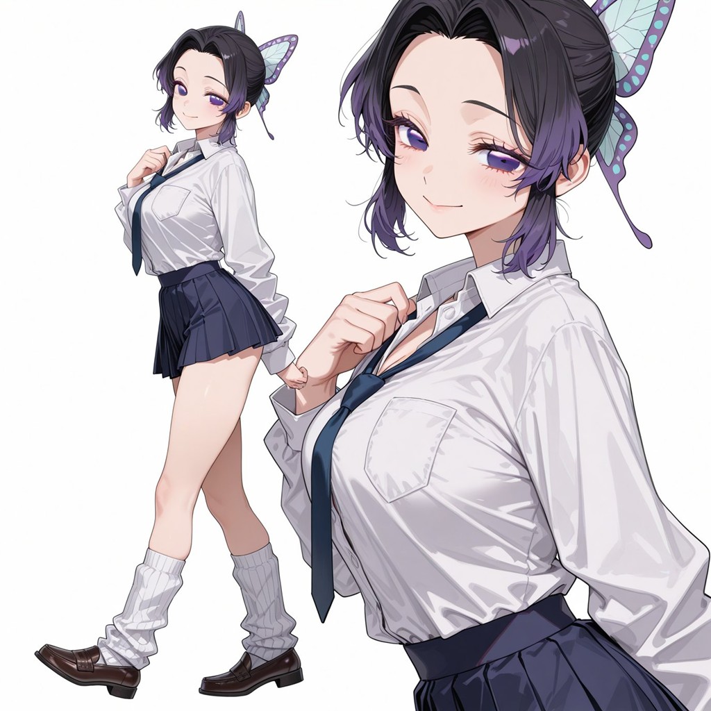 しのぶ 制服のしのぶちゃん やはり素晴らしいな・・・🤔 SFW illustration #鬼