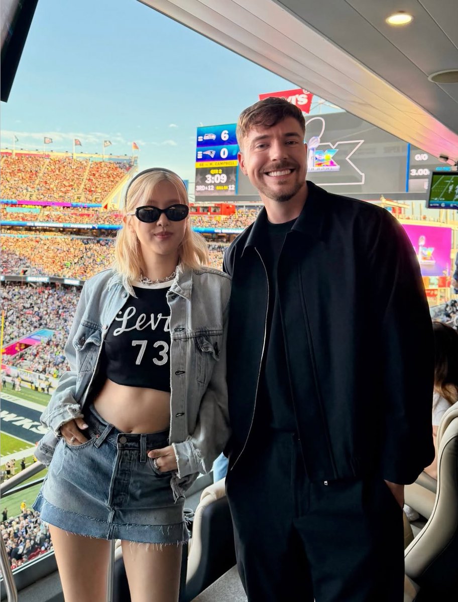ROSÉ with Mr Beast at the #SuperBowl
