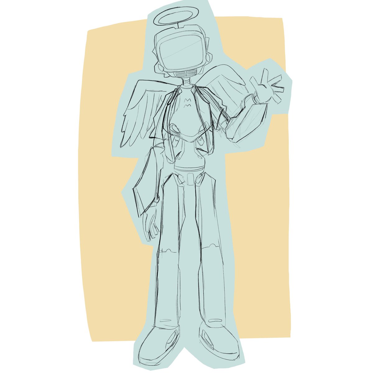 sylvvihehe's tweet image. Lord Canti!🪽🐦‍⬛(doodle) #flcl #rkgk
