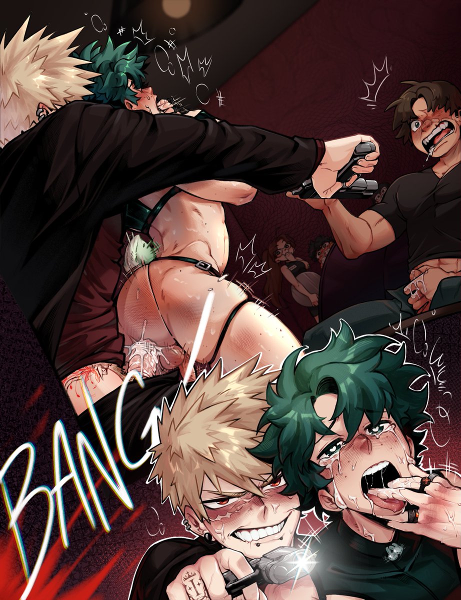 Tada! My collab piece with <a href="/herodekus/">marie ✍️ working on bangs/zines!</a> for the <a href="/bnhacrimebang/">Syndication Bang - Sign Ups!</a> ! This piece matches her fic for the bang, 🔗below! 

I had a lot of fun with this piece and I'm rly happy with how it turned out. :) #bkdk #bkdknsfw