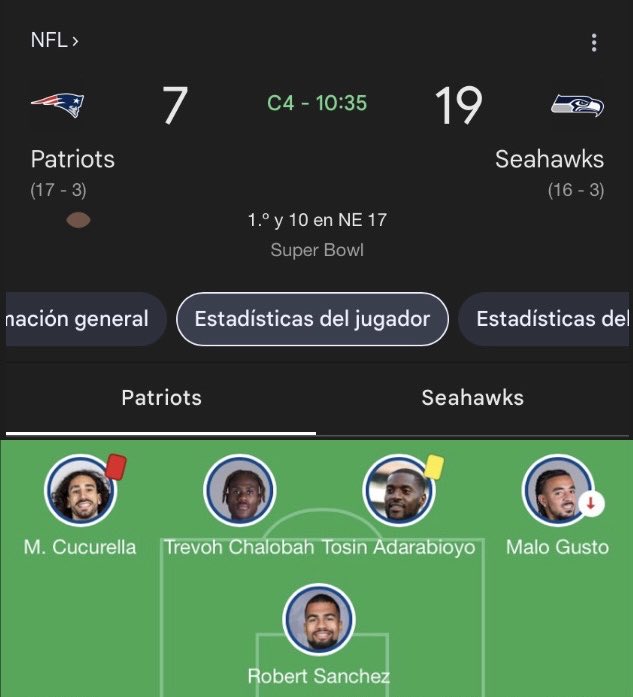 Con razón están perdiendo los Patriots…