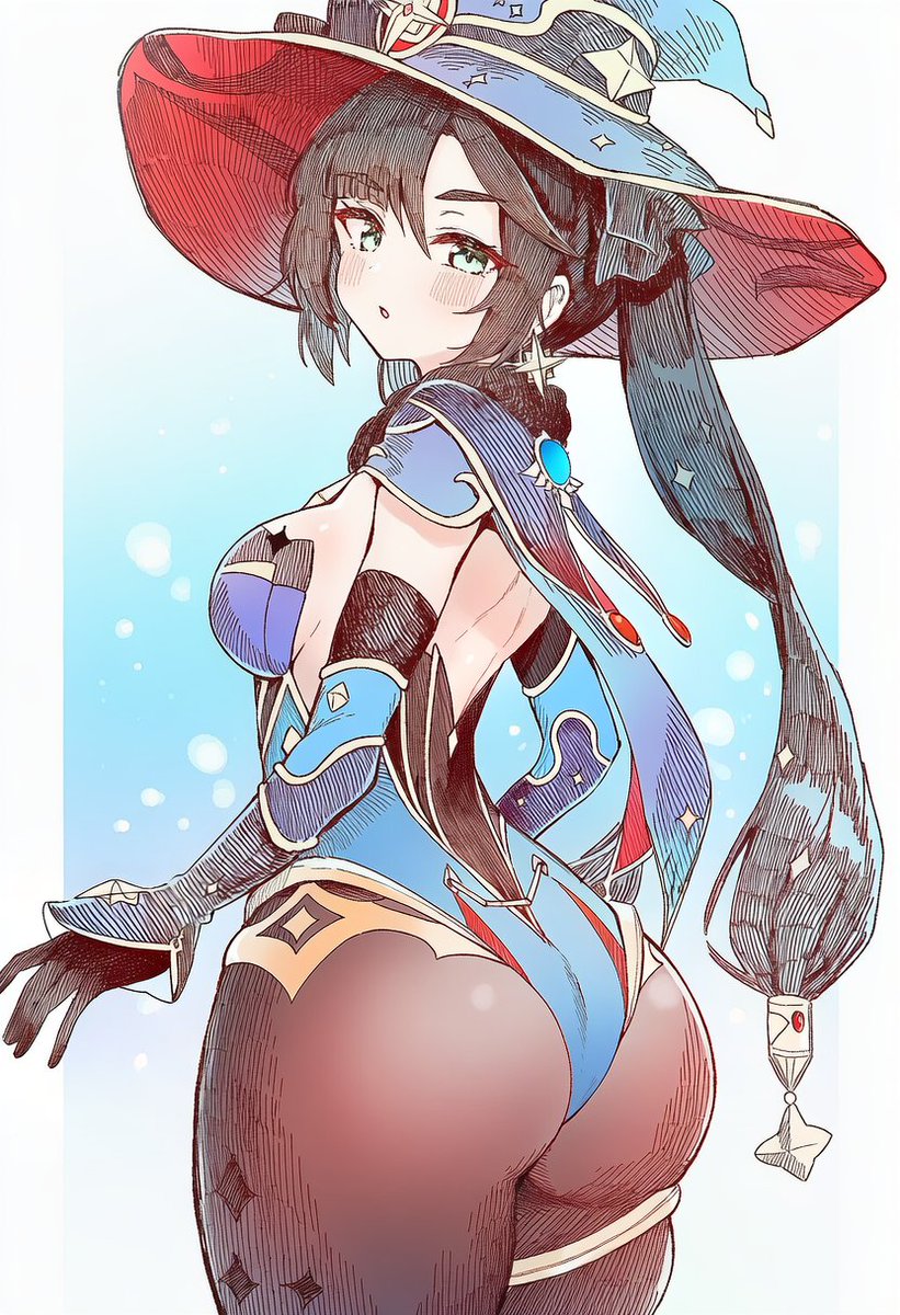 jeje_box's tweet image. Mona / モナ  （ 原神 / GenshinImpact ） 
見返り美人なモナ・・・🌟
SFW illustration