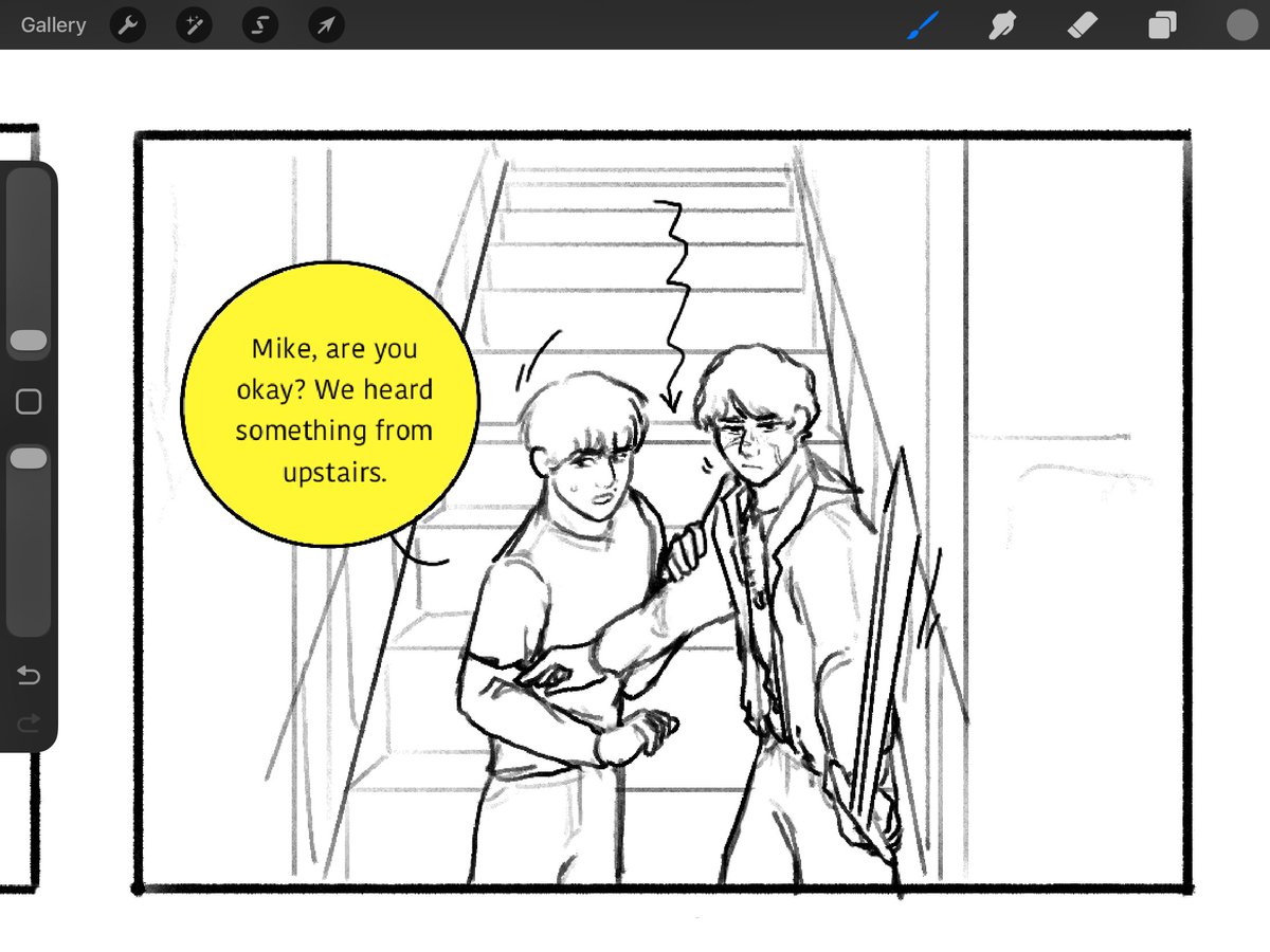 Peintregate's tweet image. wip omg Micheal actually using his sword #byler #bravebyers im so excited to finish p3 ive been looking forward to it