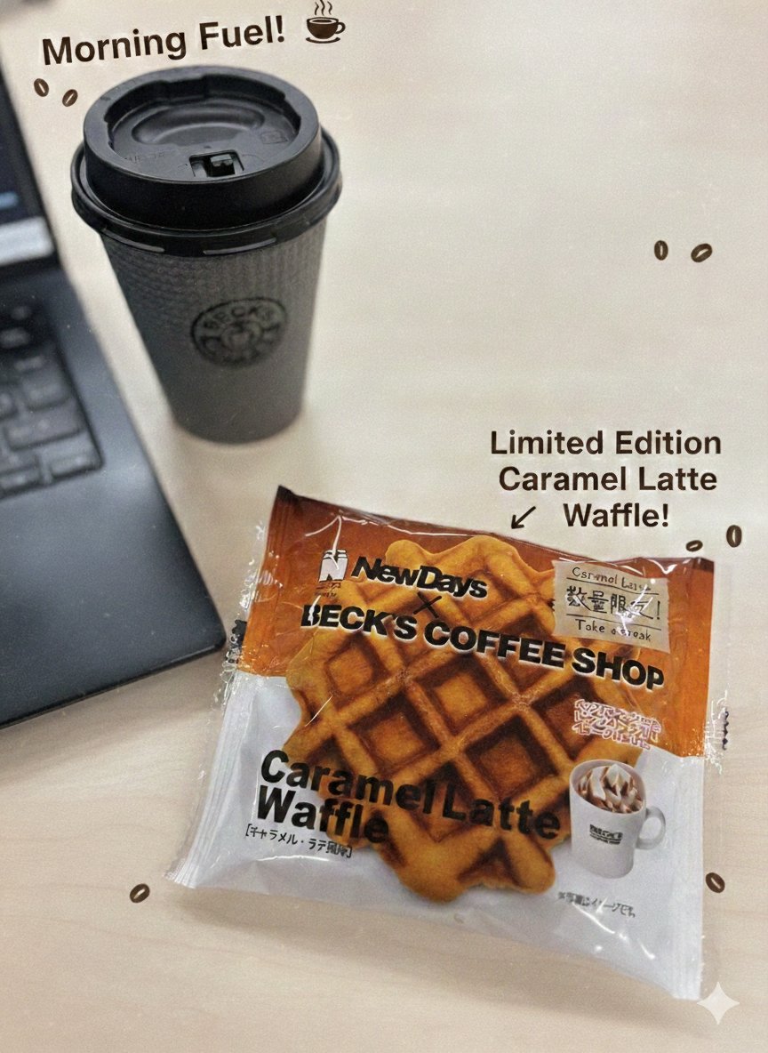 ＼期間限定💛キャラメルラテワッフル／

#ベックスコーヒー のキャラメルラテをイメージしたワッフルが登場✨
コーヒーと一緒に元気をチャージしよう！👍