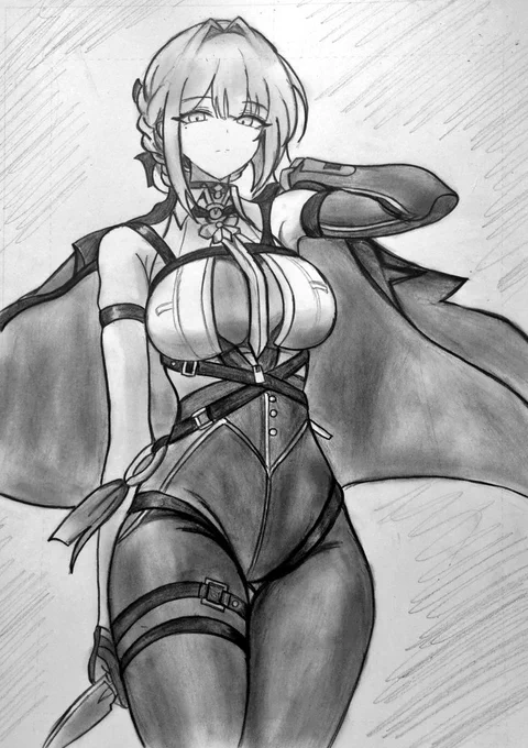 鉛筆1本描き ゼンゼロ イヴリン