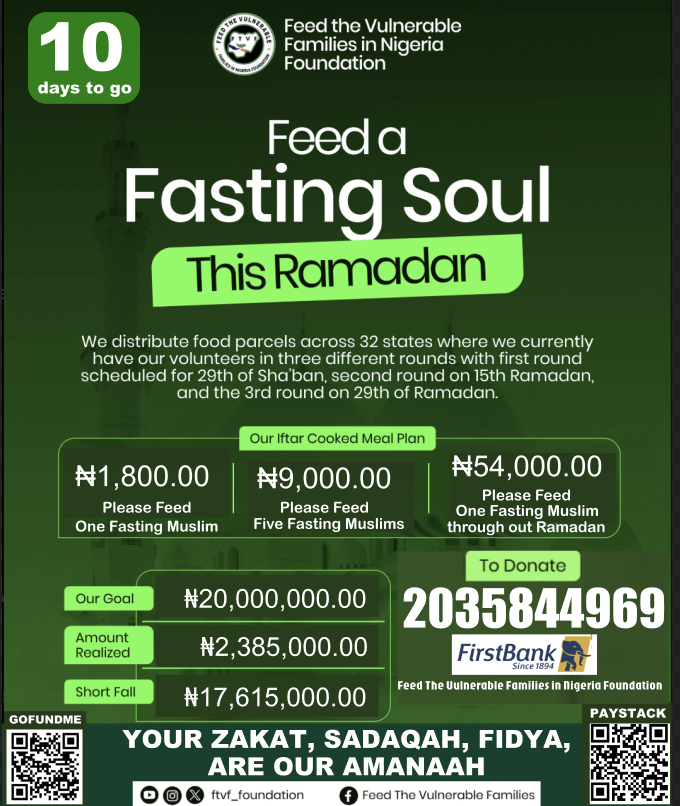 ftvf_foundation's tweet image. السَّلاَمُ عَلَيْكُمْ وَرَحْمَةُ اللهِ وَبَرَكَاتُهُ

اللّهُمَّ بَلِّغْنَا رَمَضَان

May the Almighty Allah keep us all healthy and alive to witness the blessed month of Ramadan in good health and wealth (Ameen)

The Prophet Muhammad ﷺ explained the connection between Muslims…