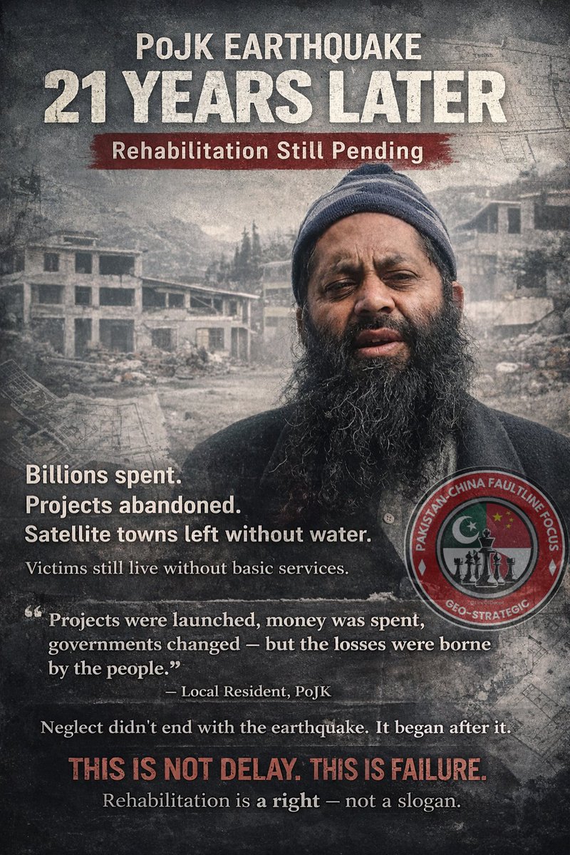 PoJK: 21 years after the earthquake and rehabilitation is still a pending file.

Pakistan loves grand slogans about Kashmir and solidarity. But in the territory it controls, a basic question remains unanswered after more than two decades:

Where did the money go and why are