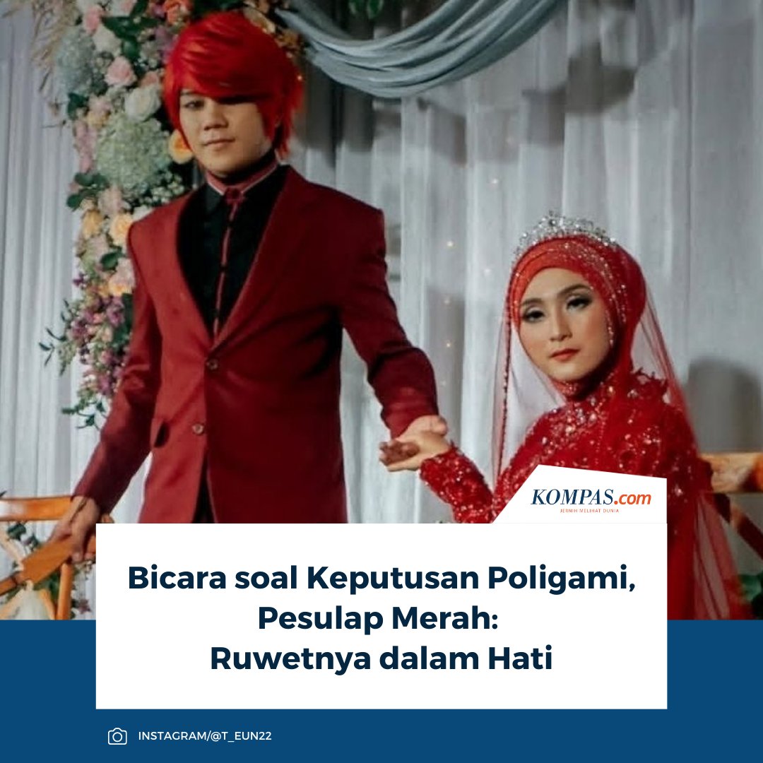 kompascom's tweet photo. Pesulap Merah atau Marcel Radhival menegaskan bahwa poligami bukanlah sesuatu yang ia anjurkan untuk ditiru. Bahkan, ia mengaku sejak awal tidak memiliki keinginan untuk menjalani praktik tersebut.

👉🏻Baca selengkapnya https://t.co/2B6jq7BAy8

~AM #PesulapMerah #Poligami https://t.co/gwEiMccoI9