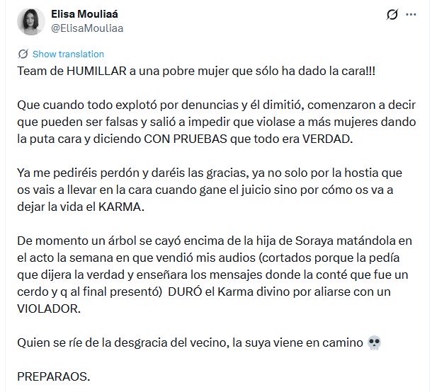 Que esta señora no está bien, lo sabíamos hace tiempo, pero lo que ha pasado entre ayer y hoy ya es la confirmación.