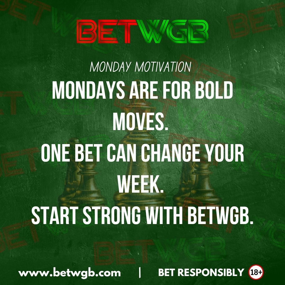 Betwgb's tweet image. New week. Bold moves.

Let’s start strong. 💪

The clock is ticking! ⏳🚀

www.betwwgb

#GoalDigger #mondaymotivation 
#MotivationalMonday  #betwgb  #ActionOverWords #newweek  #freshstart  #mondaymindset