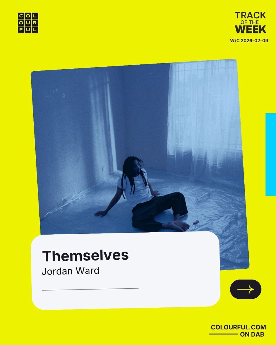 colourfulradio's tweet image. Colourful’s Track of the Week is “THEMSELVES” by @Jordan Ward 🎵🔥
Catch THEMSELVES across Colourful Breakfast and Colourful Drive at 8AM &amp;amp; 5PM (UK Time) all week:
 📻 DAB+ Digital Radio
🌐 Stream live: colourfulradio.com
#TrackOfTheWeek #JordanWard #THEMSELVES #FreshMusic