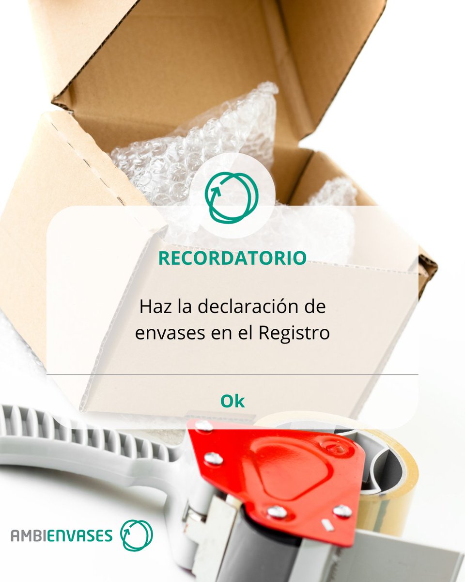 AMBIENVASES's tweet photo. 📢Adheridos a @AMBIENVASES, recordad cumplir con las obligaciones de información ante el @mitecogob 

Último día: 28 de febrero

1️⃣ Presenta tu declaración en la Sección de Envases del @mitecogob
2️⃣ Envíanos a productores@ambiwaste.com el PDF que genera la plataforma ministerial https://t.co/QtCFRzOe9q