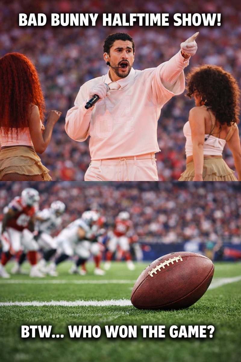 Does anyone know who won the Super Bowl, or was it just a Bad Bunny halftime show with a game happening somewhere in the background? #nfl #SuperBowl #SuperBowl2026 #BadBunny
